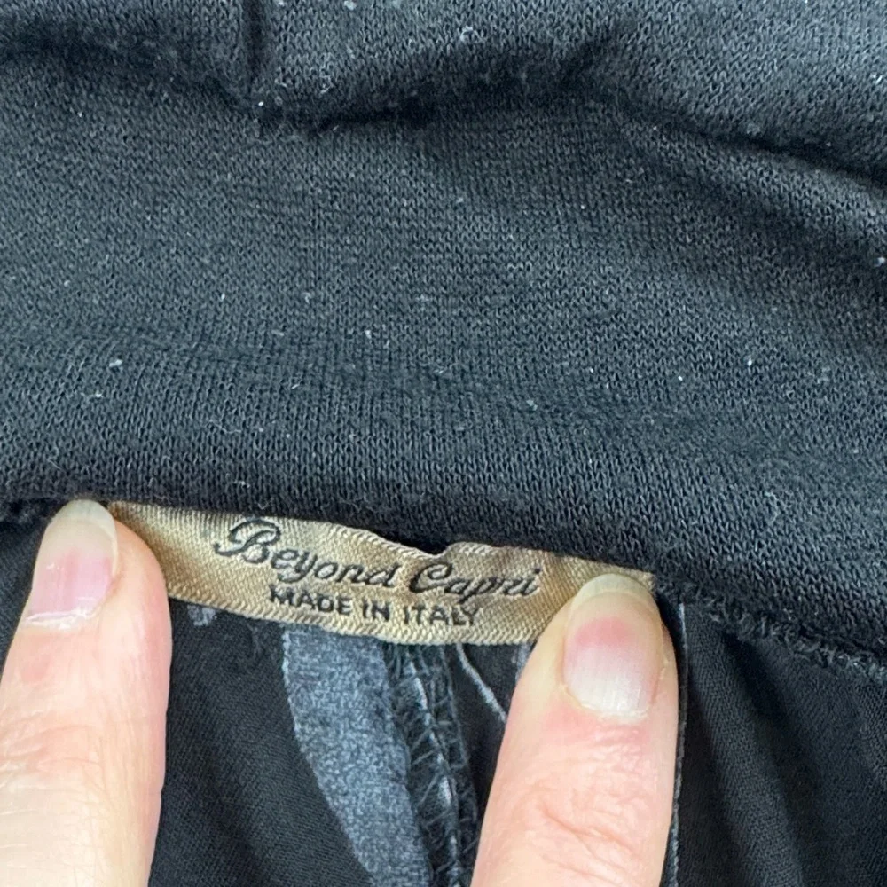 Beyond Capri Silk Floral Black Women's Leisure Pants - Picture 3 of 7